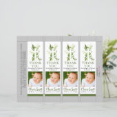 Greenery Foliage Baptism Foto Lesezeichen (Stehend Vorderseite)