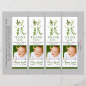 Greenery Foliage Baptism Foto Lesezeichen (Vorderseite)