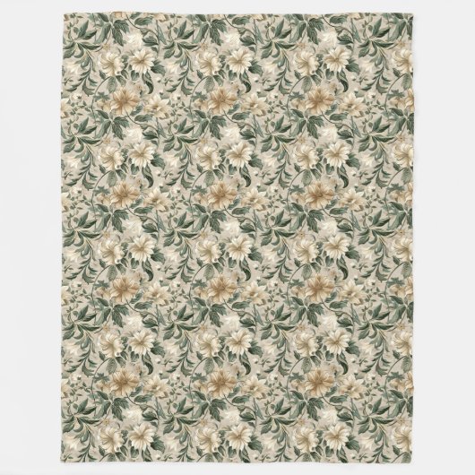 Greenery Foliage Blanket Lux Botanical Home Style Fleecedecke (Vorderseite)