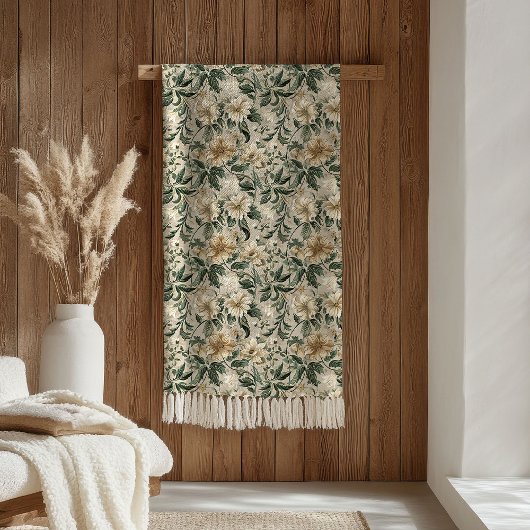 Greenery Foliage Blanket Lux Botanical Home Style Fleecedecke