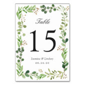 Greenery Foliage Blätter Border Frame Wedding Tischnummer (Rückseite)