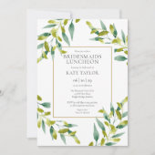 Greenery Foliage Bridesmaids Luncheon Einladung (Vorderseite)