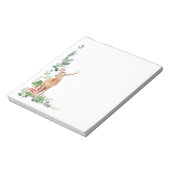 Greenery Foliage Christmas Deer Notizblock (Rotiert)
