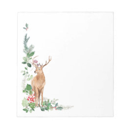 Greenery Foliage Christmas Deer Notizblock