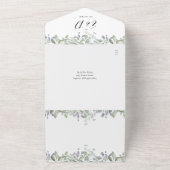 Greenery Foliage Elegantes Skript QR Code Wedding All In One Einladung (Außenbereich)