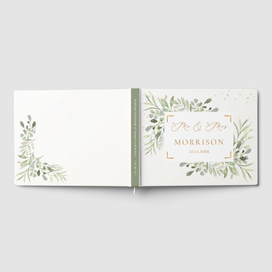 Greenery Foliage Eucalyptus Blätter Wedding Gästebuch (Voll)