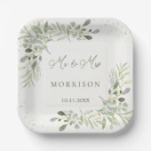 Greenery Foliage Eucalyptus Blätter Wedding Pappteller (Vorderseite)