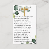 Greenery Foliage Foto Beerdigungskarte Visitenkarte (Rückseite)