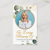 Greenery Foliage Foto Beerdigungskarte Visitenkarte (Vorderseite)