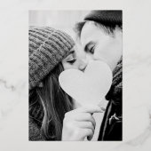 Greenery Foliage Foto Wedding Elegant Gold Folieneinladung (Rückseite)