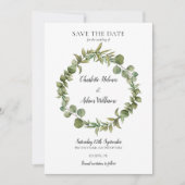 Greenery Foliage Garland Foto Wedding Save The Date (Vorderseite)