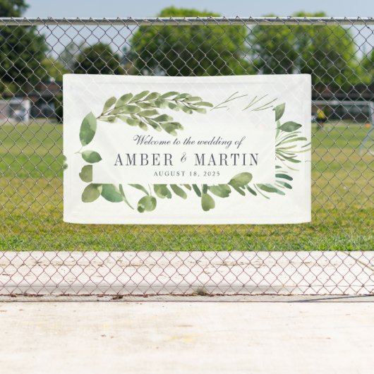 Greenery Foliage Leafy Wedding Banner (Insitu)