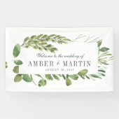 Greenery Foliage Leafy Wedding Banner (Horizontal)