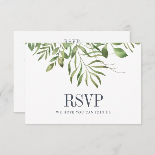Greenery Foliage Leafy Wedding RSVP (Vorne/Hinten)