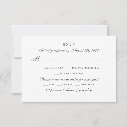 Greenery Foliage Leafy Wedding RSVP Karte (Rückseite)