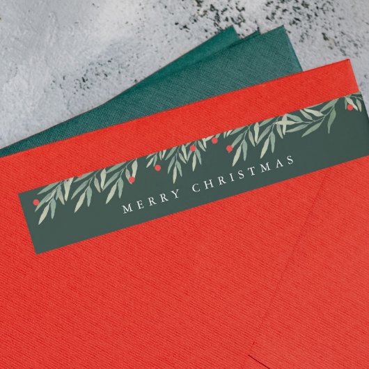 Greenery Foliage Moderne Weihnachtszeit-Rücksendea