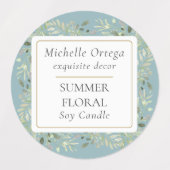 Greenery Foliage Moderner Eleganter Gold Circle Etiketten (Design 2)