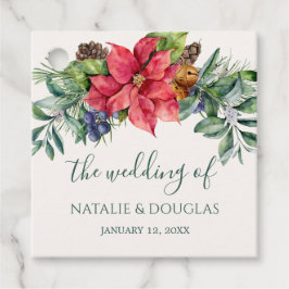 Greenery Foliage Poinsettia Gastgeschenk Hochzeit  Geschenkanhänger