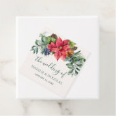 Greenery Foliage Poinsettia Gastgeschenk Hochzeit Geschenkanhänger (Beispiel)