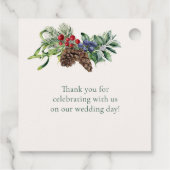 Greenery Foliage Poinsettia Gastgeschenk Hochzeit Geschenkanhänger (Rückseite)