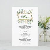 Greenery Foliage Red Berry Wedding Weihnachtsmenü (Stehend Vorderseite)