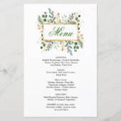 Greenery Foliage Red Berry Wedding Weihnachtsmenü (Vorderseite)