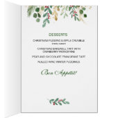 Greenery Foliage Red Berry Wedding Weihnachtsmenü (Innen (Rechts))