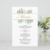 Greenery Foliage Red Berry Wedding Weihnachtsmenü (Stehend Vorderseite)