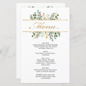 Greenery Foliage Red Berry Wedding Weihnachtsmenü (Vorne/Hinten)