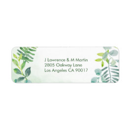 Greenery Foliage Watercolor Address Labels