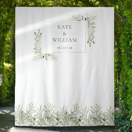 Greenery Foliage Wedding Foto Booth Hintergrund Wandteppich