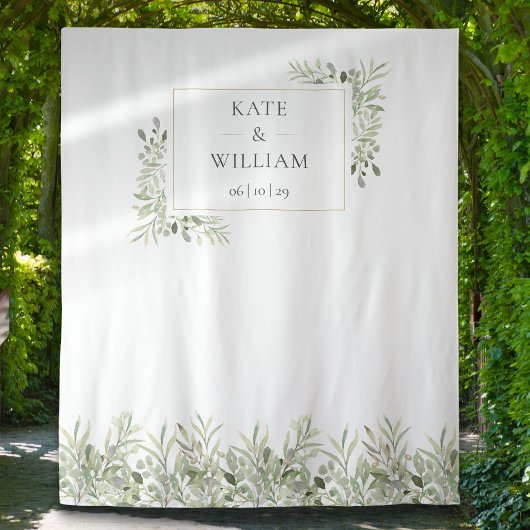 Greenery Foliage Wedding Foto Booth Hintergrund Wandteppich