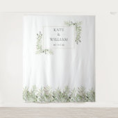 Greenery Foliage Wedding Foto Booth Hintergrund Wandteppich (Vorderseite)
