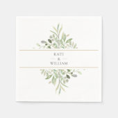 Greenery Foliage Wedding Napkins Serviette (Vorderseite)