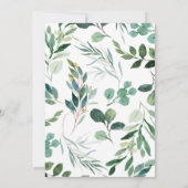 Greenery Foliage Woodland Oh Baby Shower Einladung (Rückseite)
