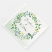 Greenery Foliage Wreath Wedding Serviette (Ecke)