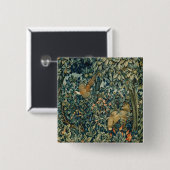 GREENERY,FOREST ANIMALS Pheasant ,Fox,Green Floral Button (Vorne & Hinten)
