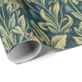 GREENERY,FOREST ANIMALS Pheasant ,Fox,Green Floral Geschenkpapier (Rolleneckpunkt)