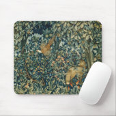 GREENERY,FOREST ANIMALS Pheasant ,Fox,Green Floral Mousepad (Mit Mouse)