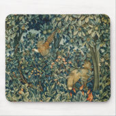 GREENERY,FOREST ANIMALS Pheasant ,Fox,Green Floral Mousepad (Vorne)