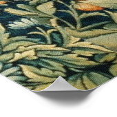 GREENERY,FOREST ANIMALS Pheasant ,Fox,Green Floral Poster (Ecke)