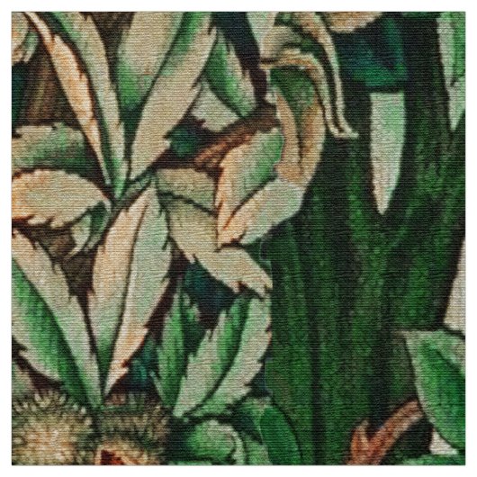 GREENERY,FOREST ANIMALS Pheasant ,Fox,Green Floral Stoff (Muster)