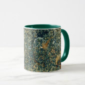 GREENERY,FOREST ANIMALS Pheasant ,Fox,Green Floral Tasse (VorderseiteRechts)