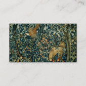 GREENERY,FOREST ANIMALS Pheasant ,Fox,Green Floral Visitenkarte (Rückseite)