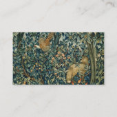 GREENERY,FOREST ANIMALS Pheasant ,Fox,Green Floral Visitenkarte (Rückseite)