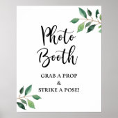 Greenery Foto Booth Wedding oder Party Sign Poster (Vorne)