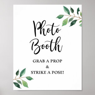 Greenery Foto Booth Wedding oder Party Sign Poster
