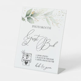 Greenery Foto Guest Book Sign Pedestal Sockelschild