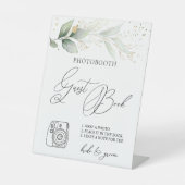 Greenery Foto Guest Book Sign Pedestal Sockelschild (Vorderseite)