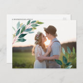 Greenery Foto Wedding Danke Postcard Postkarte (Vorne/Hinten)